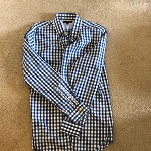 Banana republic blue checkered button up